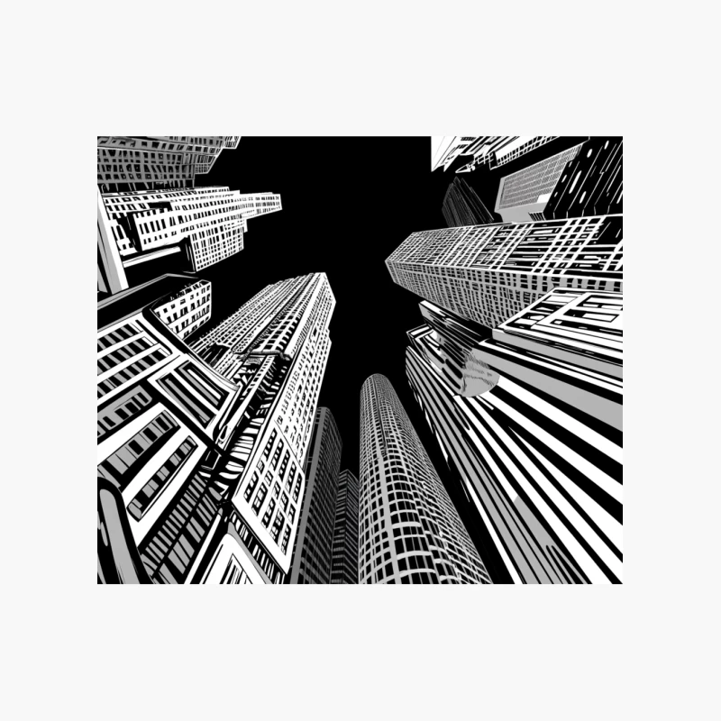 Dramatic Urban Skyline: A Geometric Perspective of Modern Skyscrapers Cotton Tote Bag