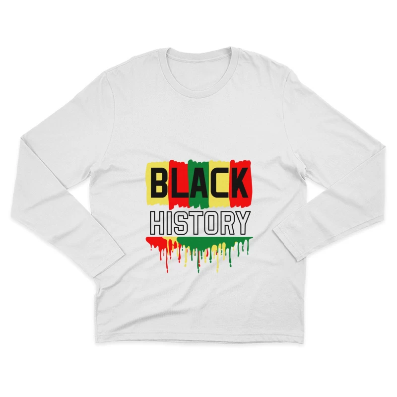 Black History Design mit Farben Rot, Gelb und Grün Herren Langarm T-Shirt