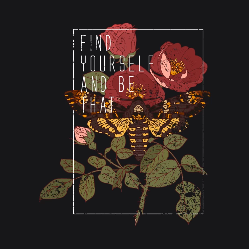 Papillon et Roses avec Citation Inspirante Homme Sweat à capuche