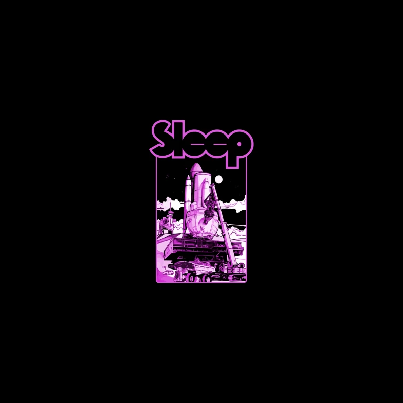 Sleep Band's Purple Rocket Industrial Space Art Desk Mat