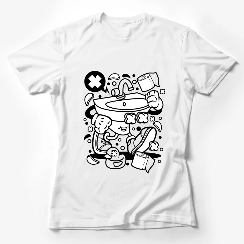 Évier animé avec rouleaux de papier toilette Femme T-Shirt