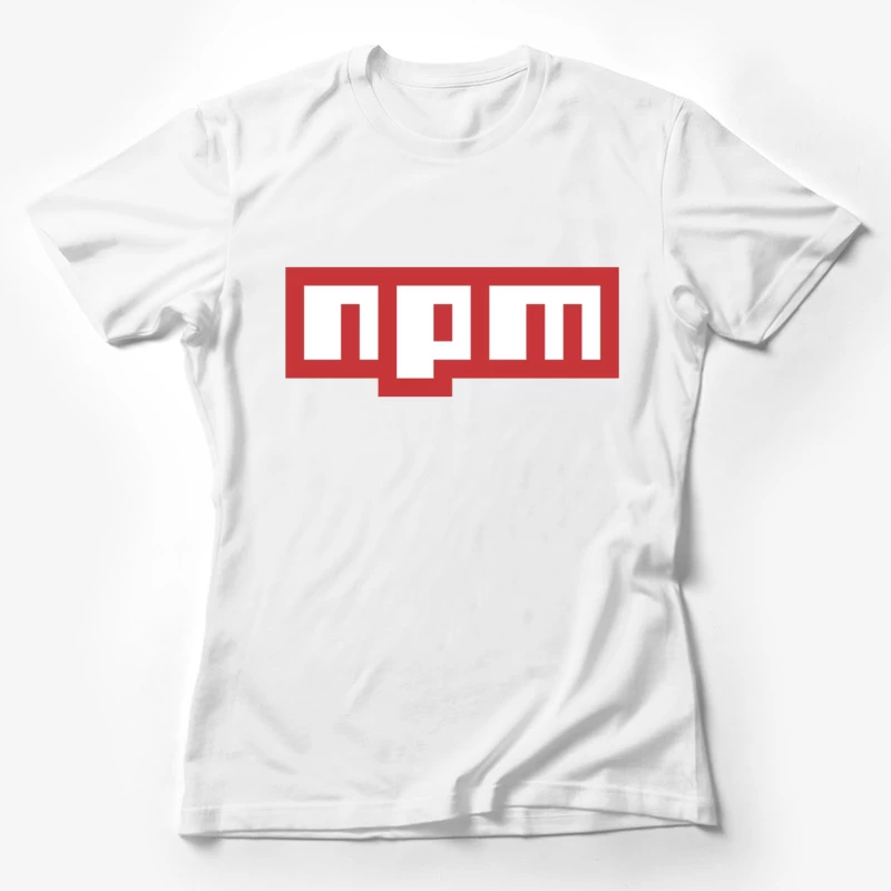 NPM (Node Package Manager) Logo in Red and White Female T-Shirt