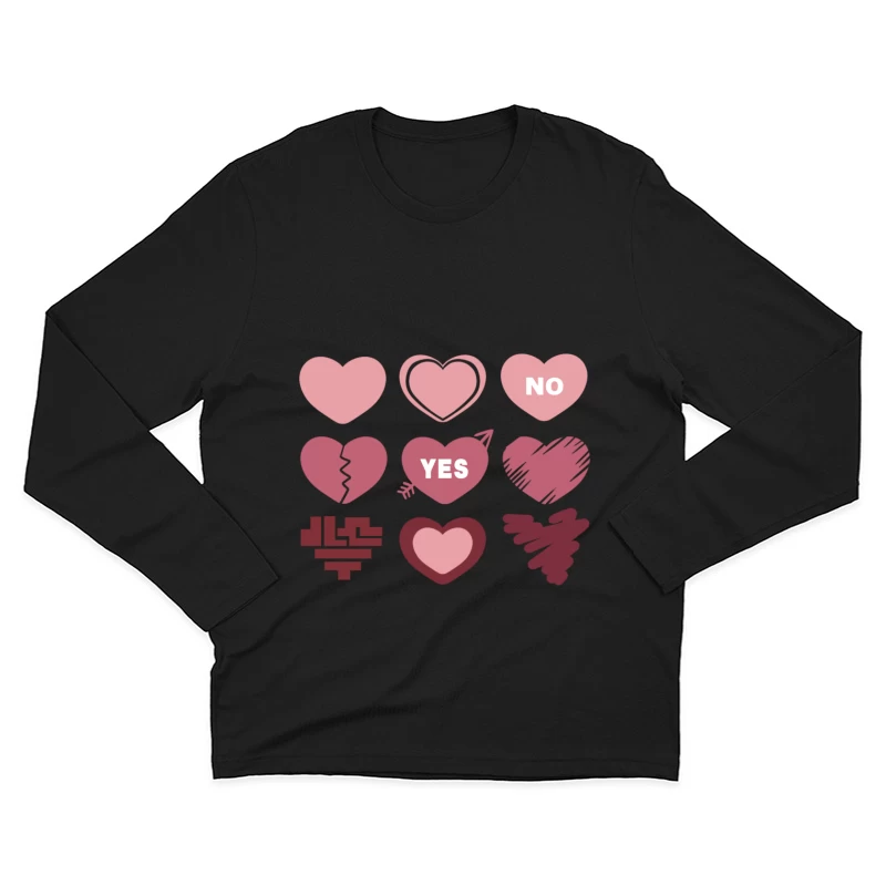 Verschiedene Herzsymbole Herren Langarm T-Shirt