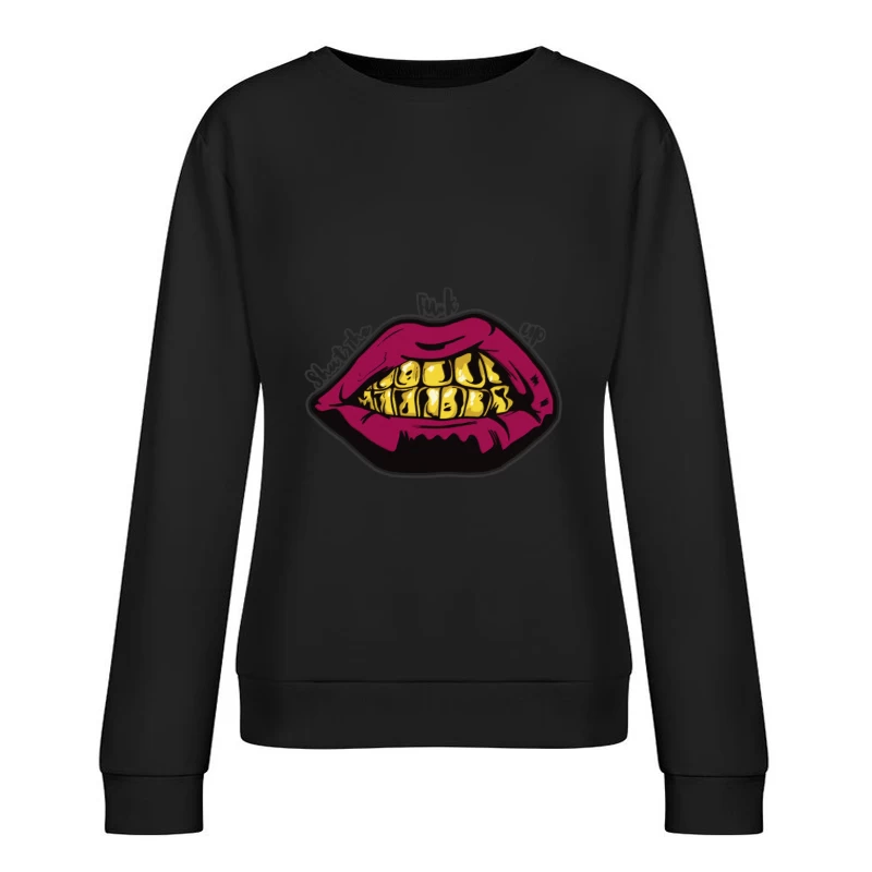 Stilvolles Grinsen mit Botschaft Damen Pullover Sweatshirt