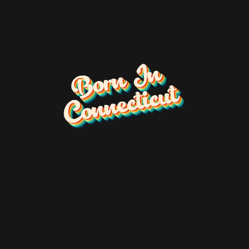 Born In Connecticut - 80_s Retro Style Typographic Design Desk Mat