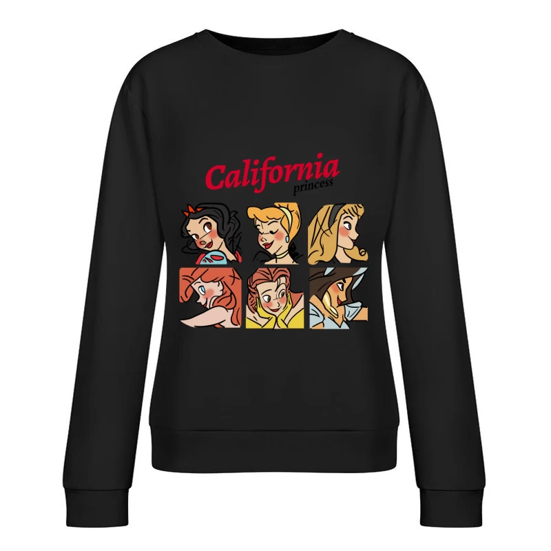 Disney Prinzessinnen Kalifornien Damen Pullover Sweatshirt