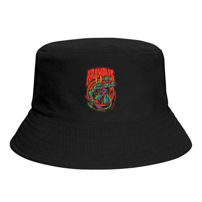 Krampus Holiday Mythology Illustration Bucket Hat