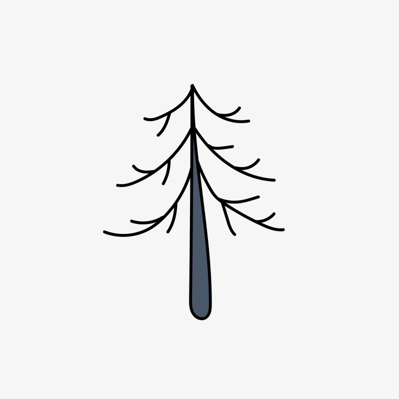 Silhouette d'un arbre minimaliste Homme Manches Longues T-Shirt