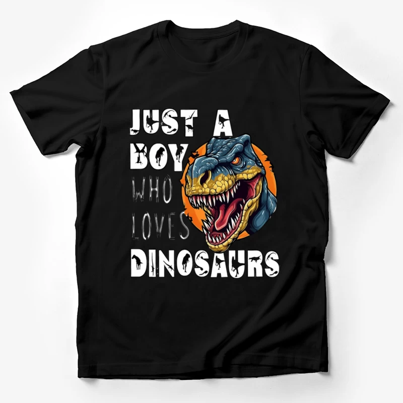 Ein Junge, der Dinosaurier liebt Herren T-Shirt