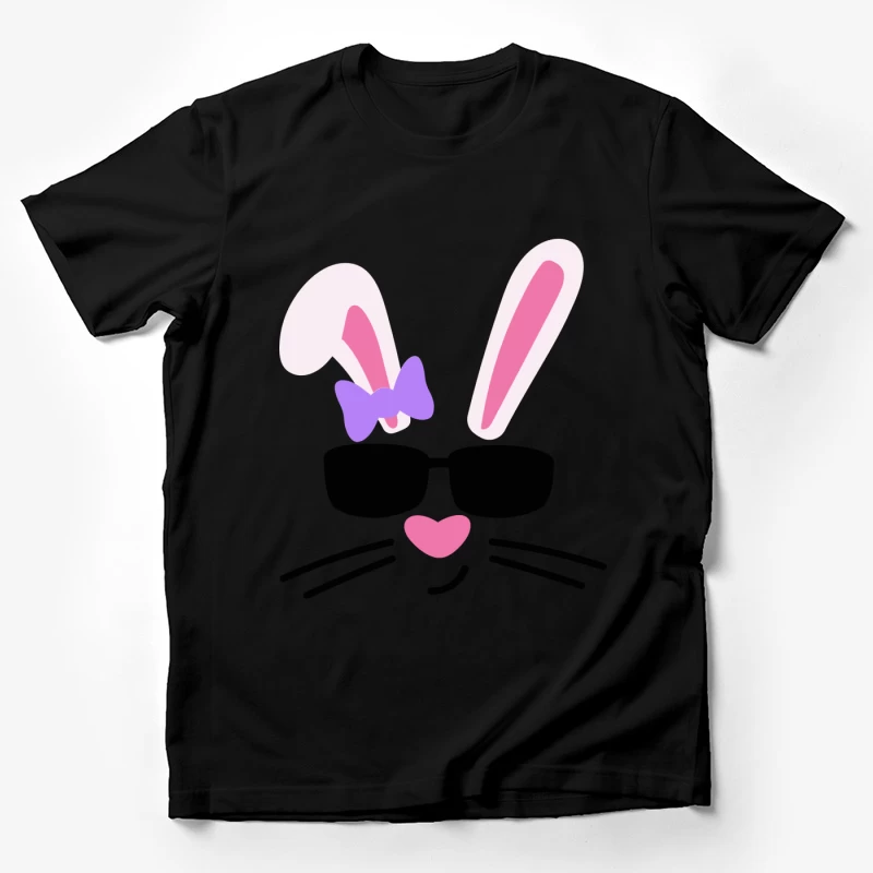 Visage de lapin avec lunettes et nœud Homme T-Shirt