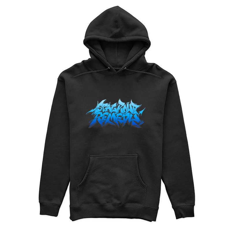 Graffiti-Stil-Design in Blau Damen Pullover Hoodie