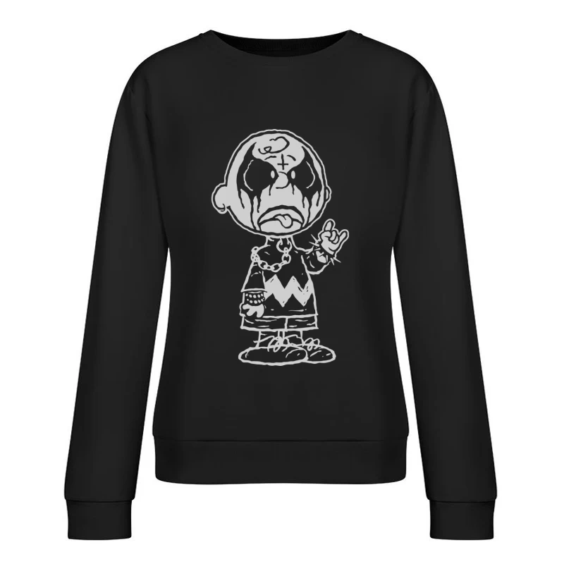 Clown Character Illustration Female Pullover Sweatshirt