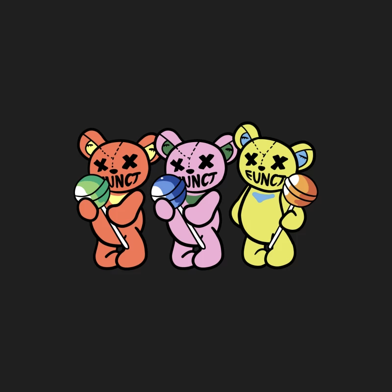 Bunte Teddybären mit Lutschern Herren Tanktops