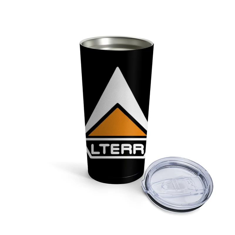 Alterra Corporate Logo with Orange Triangle Design Travel Mug