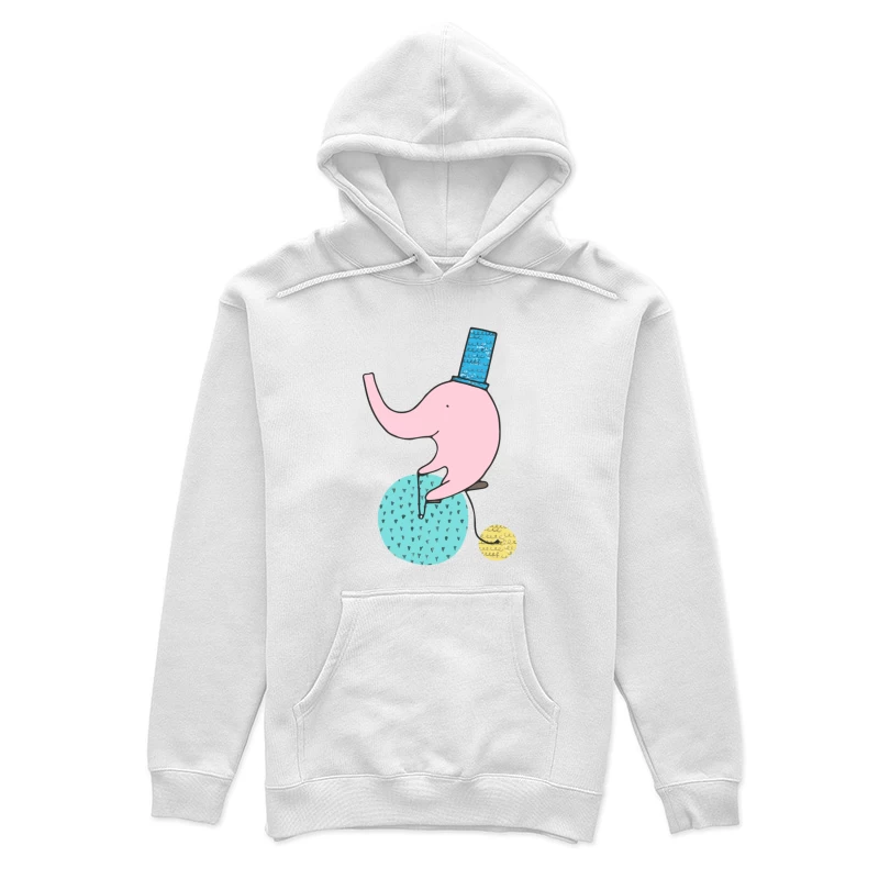 Éléphant rose jonglant sur une balle Femme Sweat à capuche