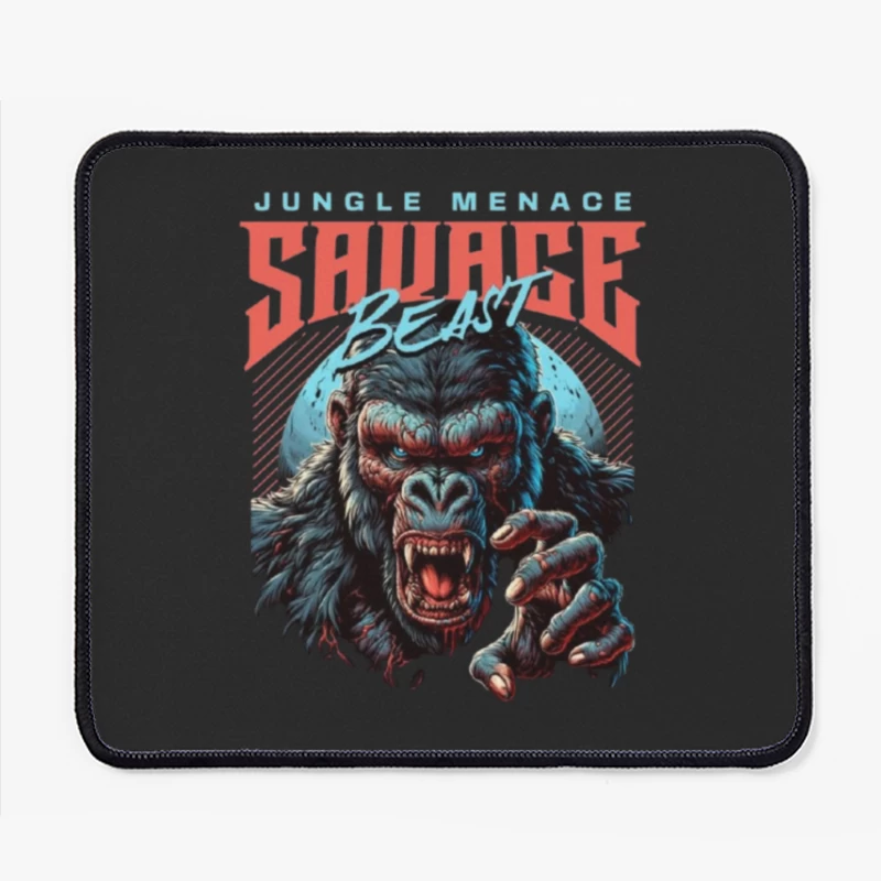 Savage Jungle Gorilla Monster Retro Art Design Mouse Pad