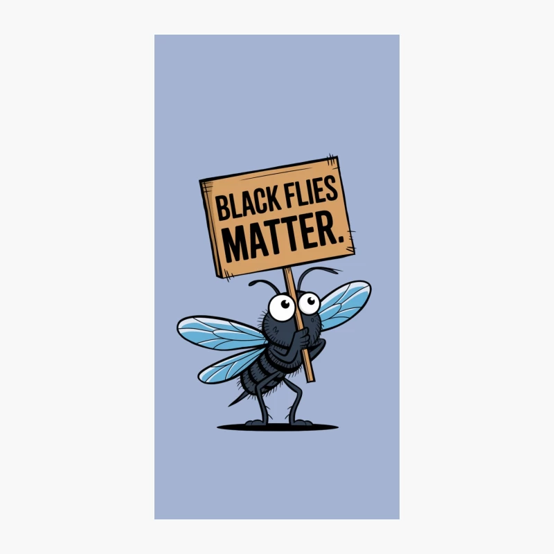 Cartoon Black Fly Holding Protest Sign Making Matter Pun iPhone Case