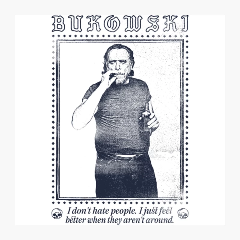 Charles Bukowski  Original Aesthetic Faded Punkstyle Design Pin