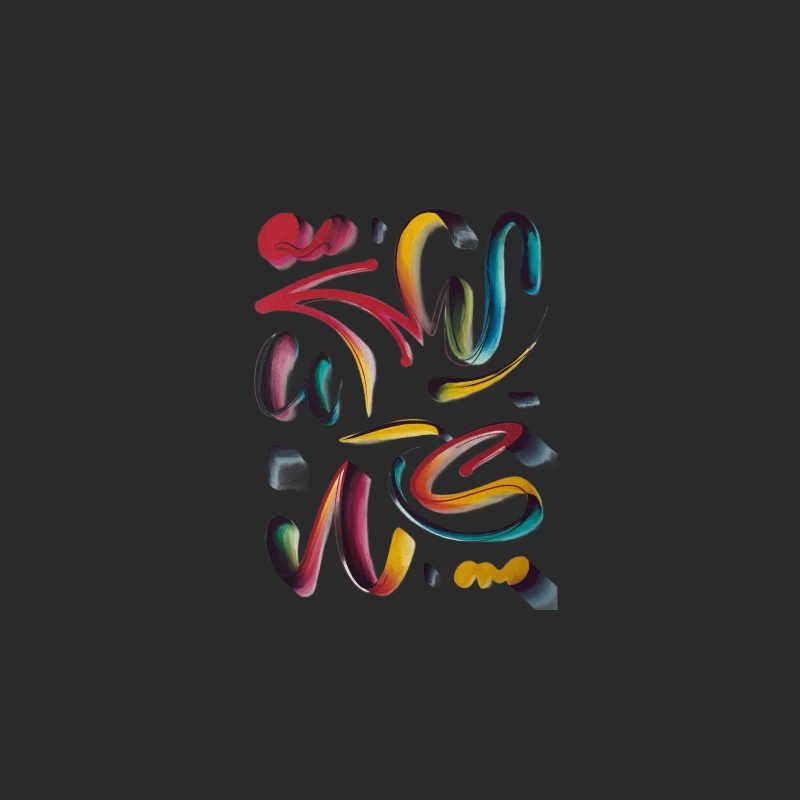 Vibrant Abstract Brushstrokes: A Modern Colorful Composition Baseball Cap