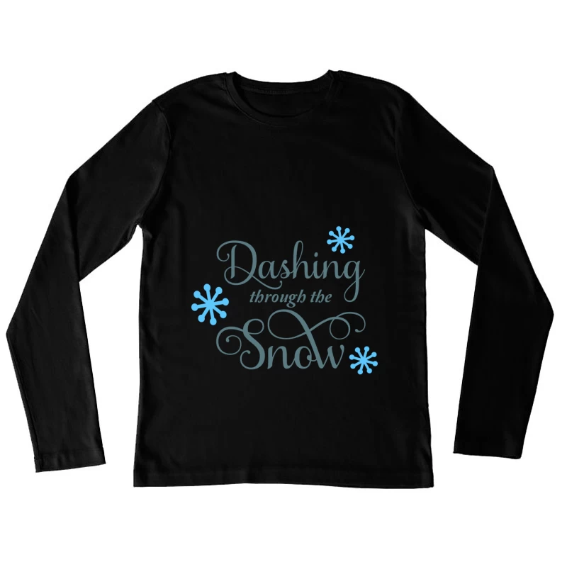 Design hivernal avec flocons de neige Femme Manches Longues T-Shirt