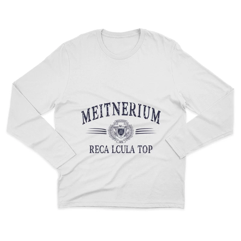 Meitnerium Design mit Emblem Herren Langarm T-Shirt