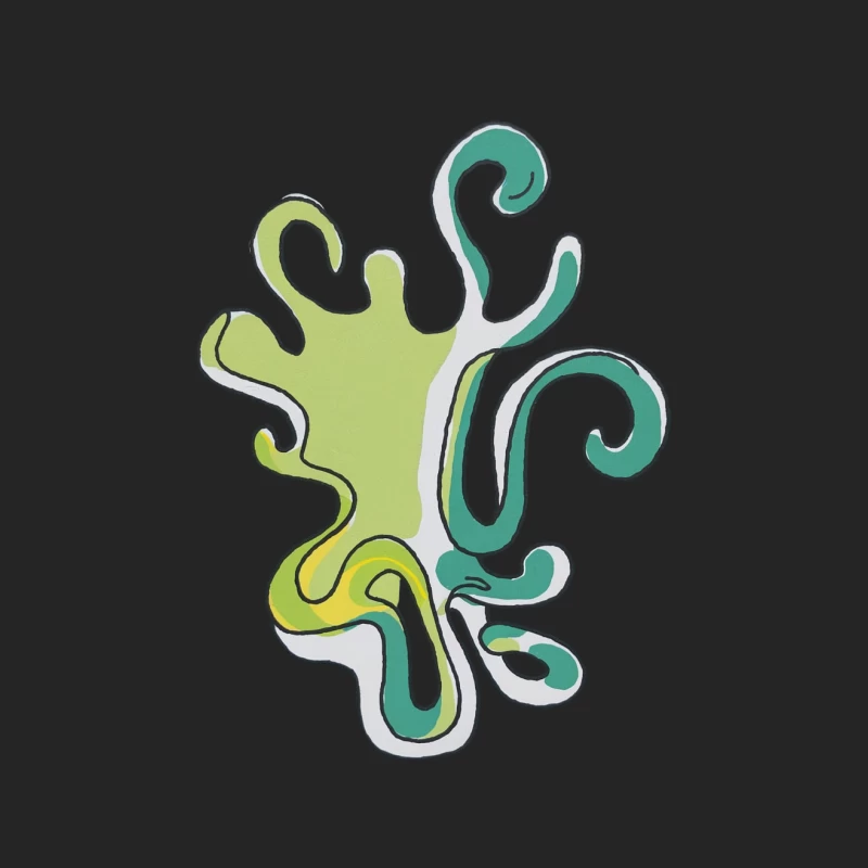 Abstract Organic Splash Design in Green and Teal Male Pullover Sweatshirt