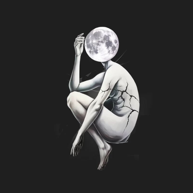 Lunar Embrace: A Surrealist Sculpture's Moonlit Contemplation Male Tank Top