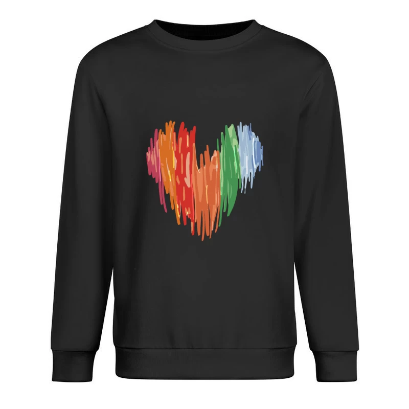 Abstraktes Regenbogen-Herz Herren Pullover Sweatshirt