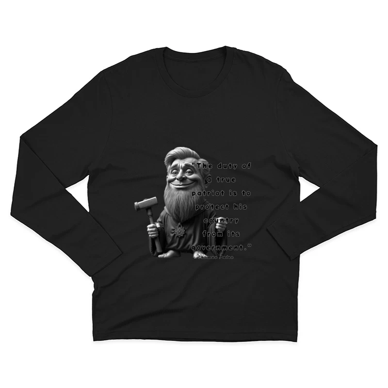 Political Gnome Meme with Thomas Paine Quote Male Long Sleeve T-Shirt