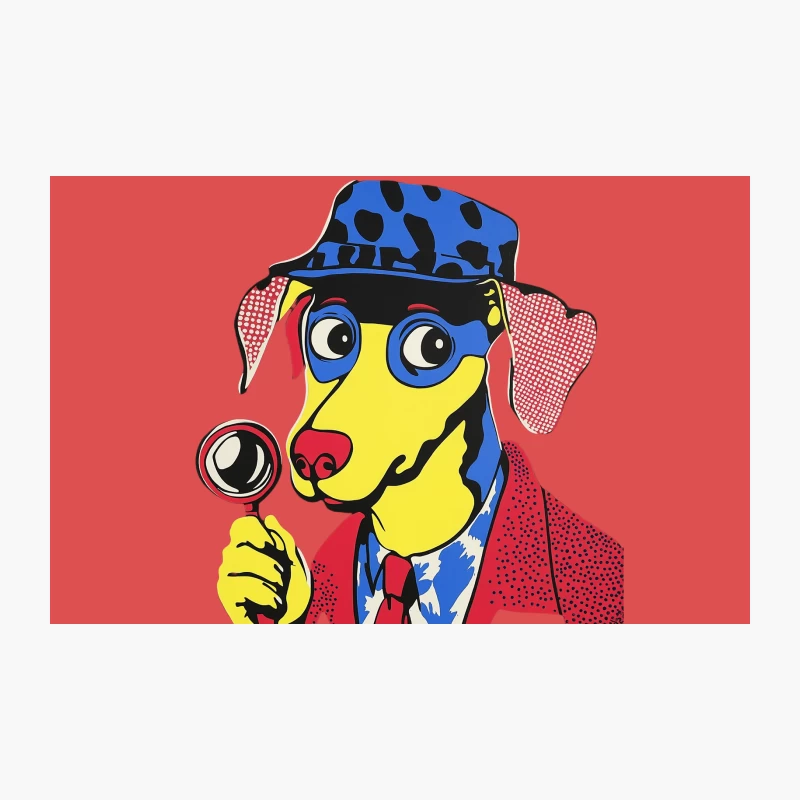 Whimsical Pop Art Dog Detective with Magnifying Glass Travel Mug