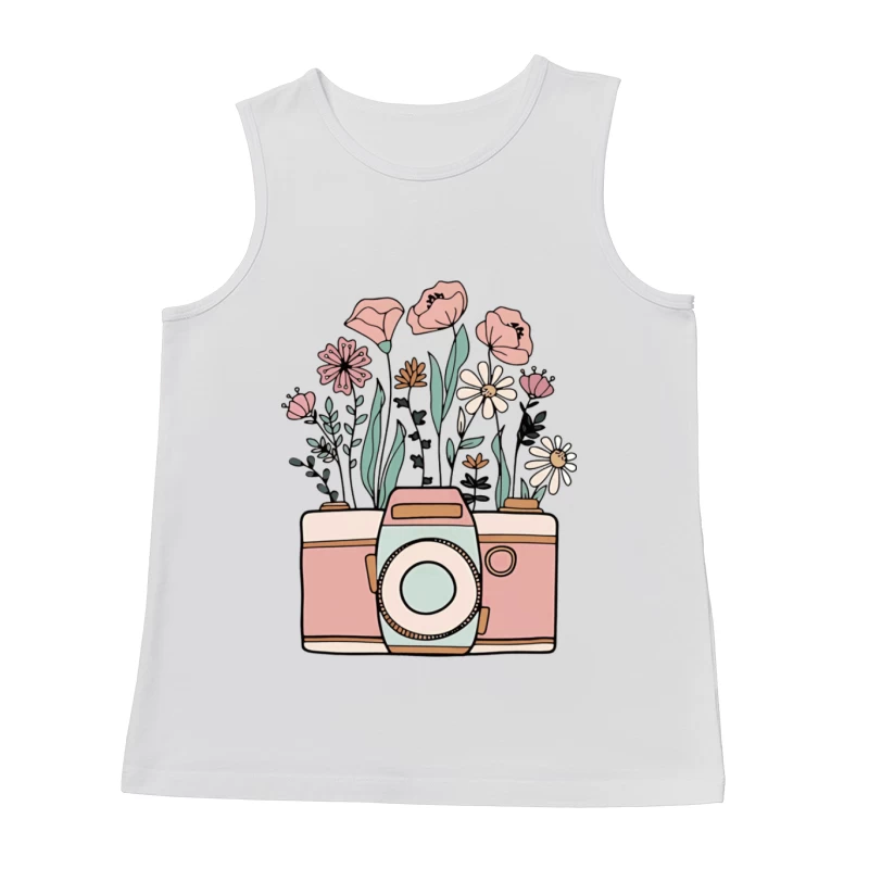 Kamera mit Blumenillustration Herren Tanktops