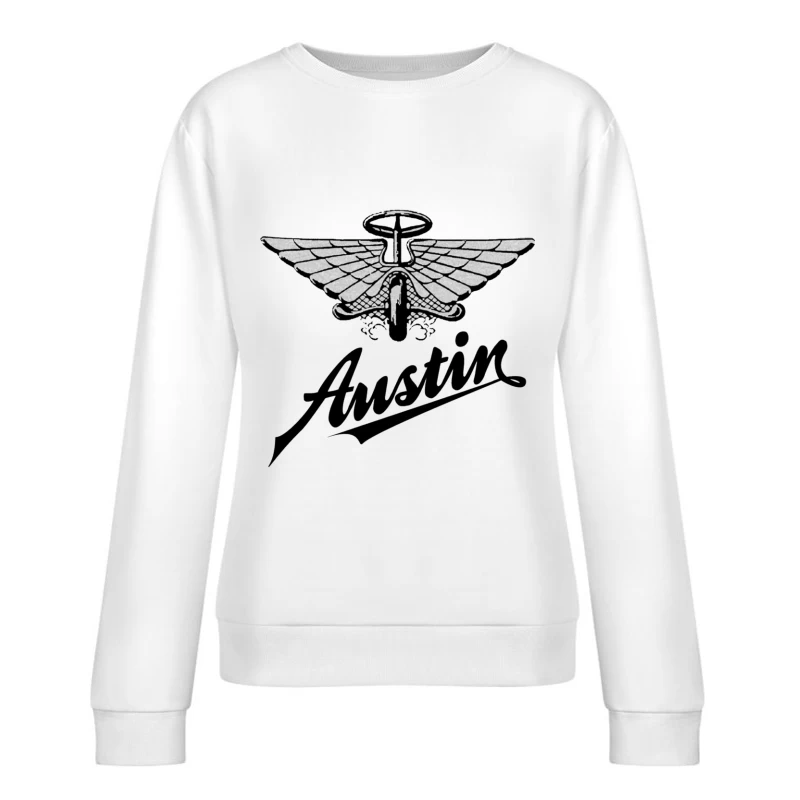 Vintage Austin Motorcycle Company Winged Logo Design Female Pullover Sweatshirt