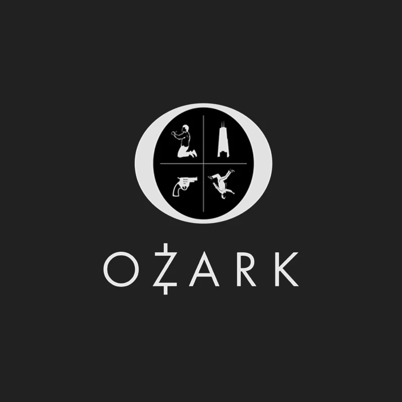 Ozark TV Series Logo with Symbolic Elements Bucket Hat