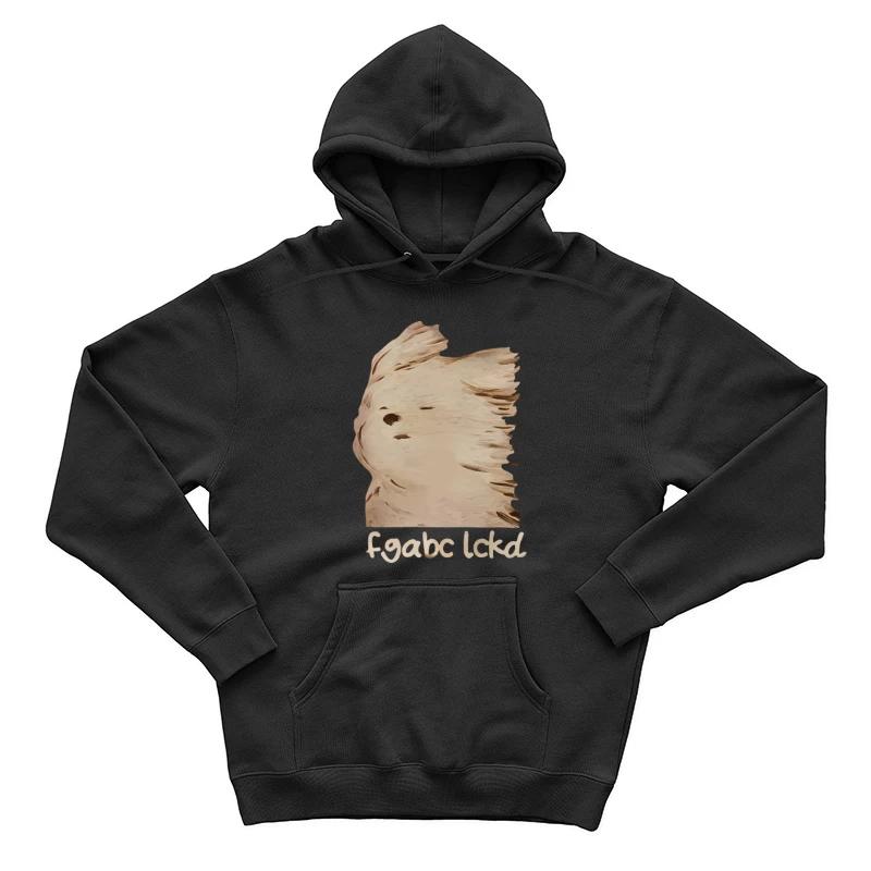 Holztafel mit seltsamem Gesicht und Text Herren Pullover Hoodie