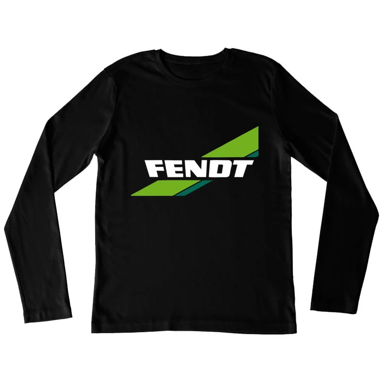 Fendt Agricultural Machinery Logo with Green Diagonal Stripes Female Long Sleeve T-Shirt