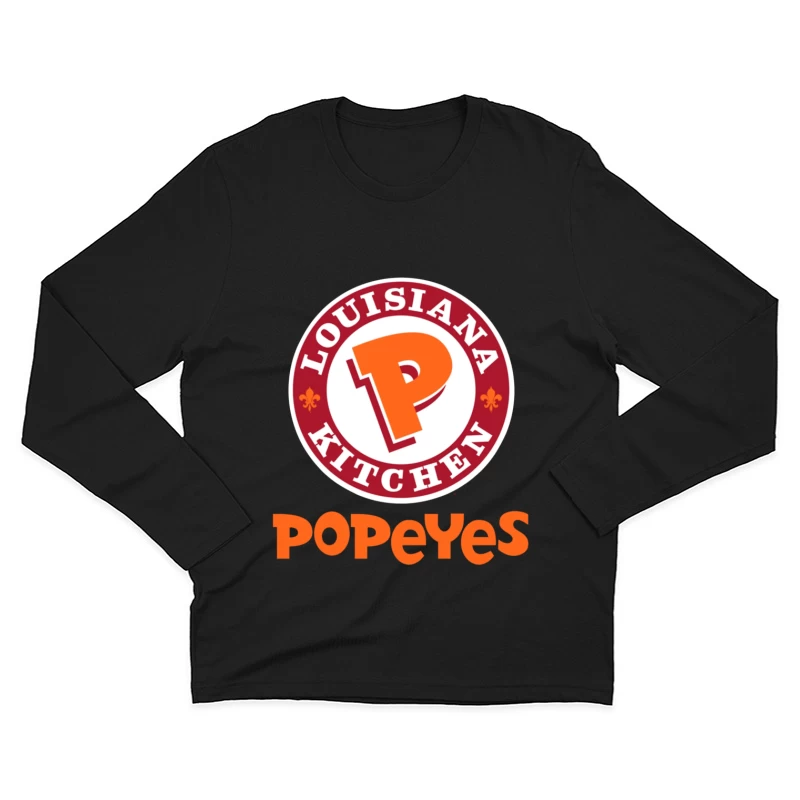 Popeyes Louisiana Kitchen Restaurant Logo Design Male Long Sleeve T-Shirt