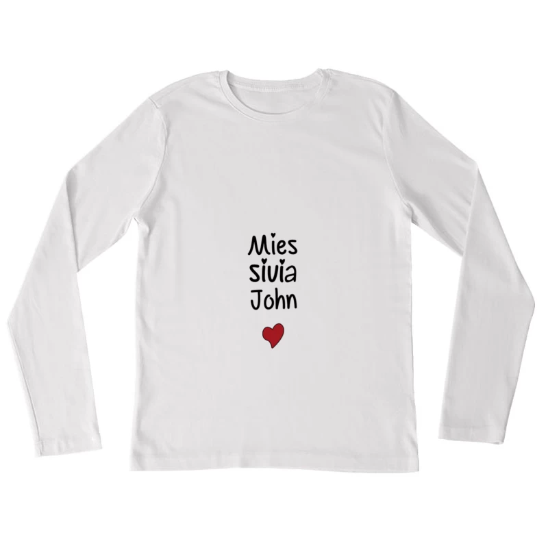 Noms avec Design de Coeur Femme Manches Longues T-Shirt