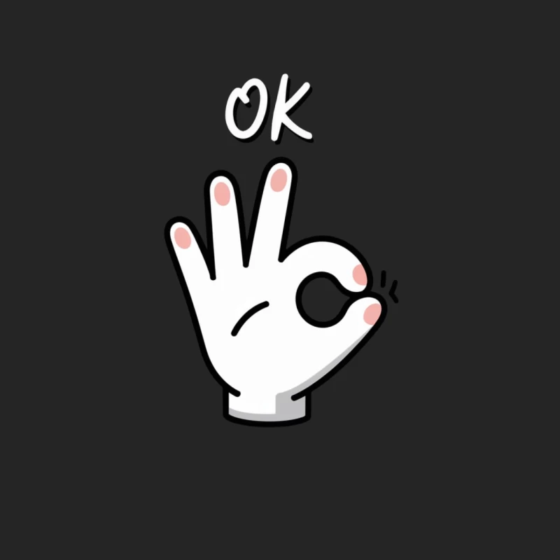 Simple Cartoon Hand Making OK Gesture Illustration Female Pullover Sweatshirt