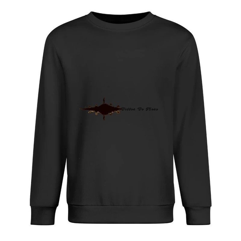 Solitary Figure on Reflective Island with Text Male Pullover Sweatshirt