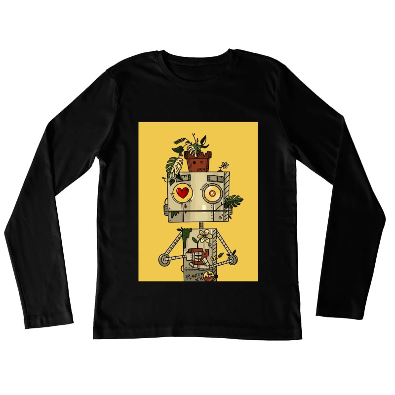 Robokite Botanical Potted Plants Female Long Sleeve T-Shirt