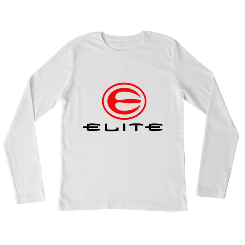 Elite Sports Brand Red and White Minimal Logo Female Long Sleeve T-Shirt