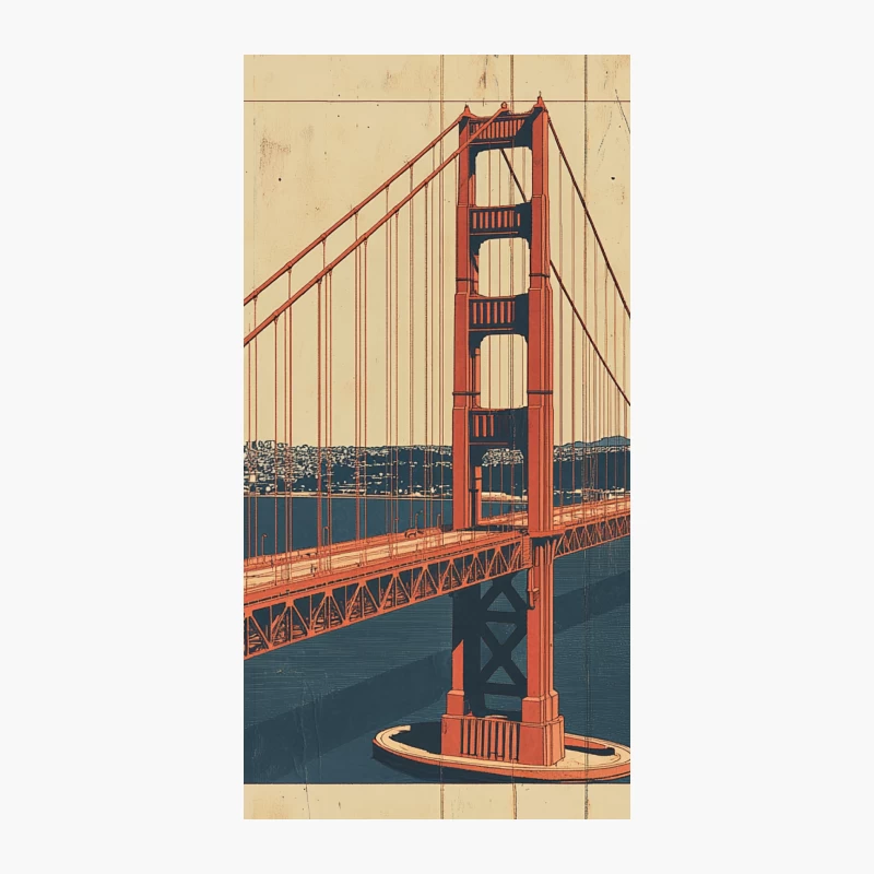 Vintage-Style Golden Gate Bridge: San Francisco's Iconic Architectural Landmark iPhone Case