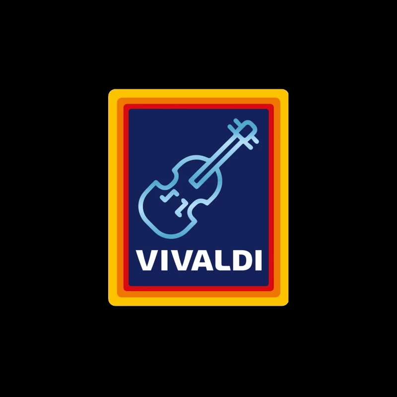 Vivaldi Classical Music Logo with Violin Icon Tapestry