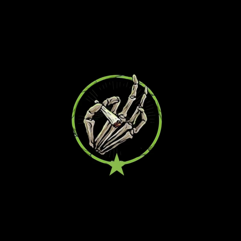 Skull finger with smoke Desk Mat