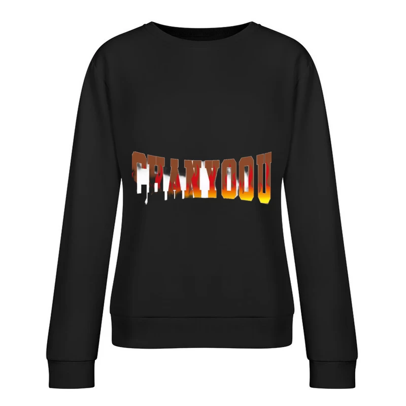 Flammende Buchstaben Damen Pullover Sweatshirt