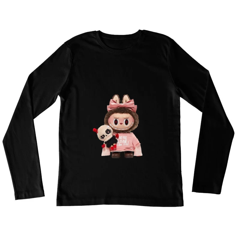 Niedliches Monster mit Plüschpuppe Damen Langarm T-Shirt