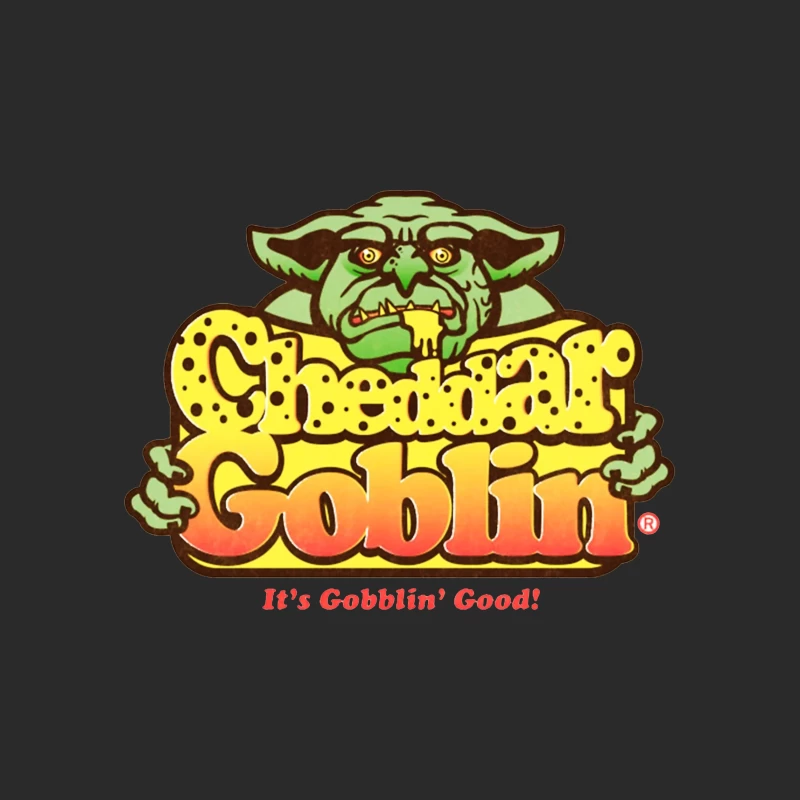 Retro Goblin Character Food Logo with Yellow Typography Baseball Cap