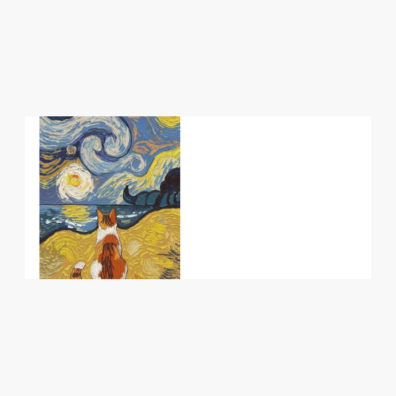Cat Admiring Starry Night: A Van Gogh-Inspired Scene Coffee Mug