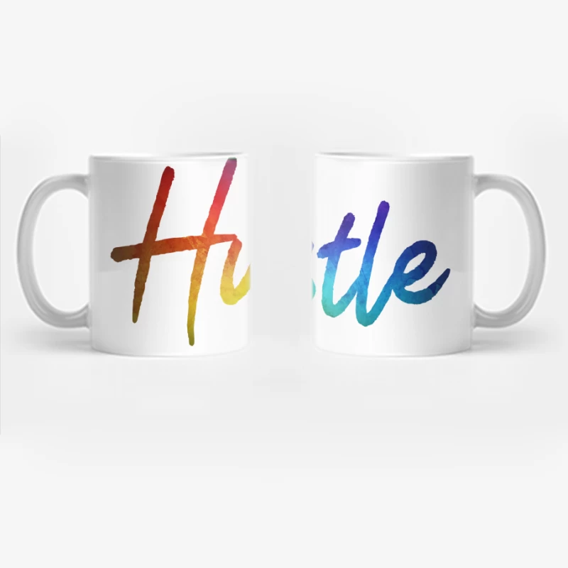 Colorful Hustle Typography Coffee Mug