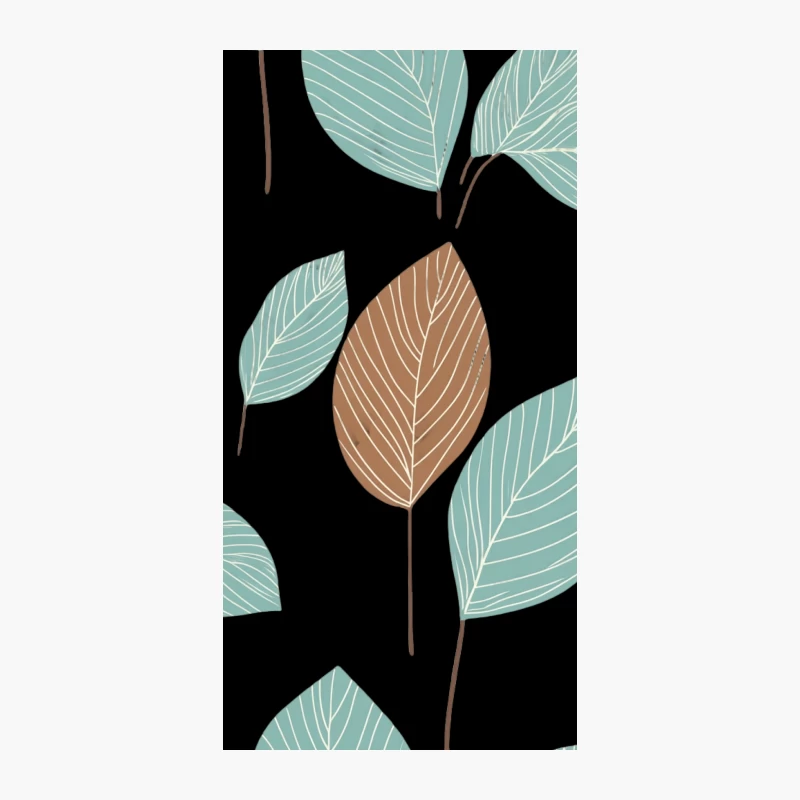 Minimalist Teal and Brown Leaf Pattern Design iPhone Case